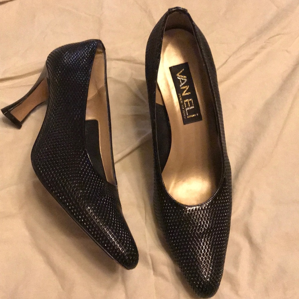 Black leather shoes
